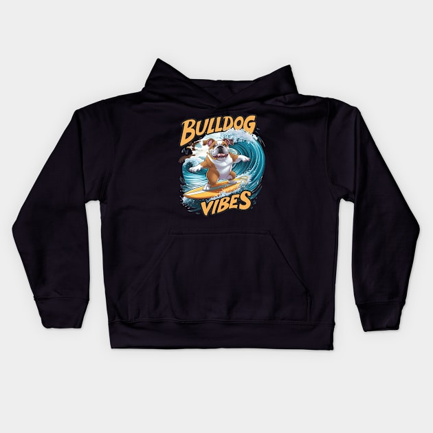 Majestic Boxer Surfer Surfing Kids Hoodie by coollooks